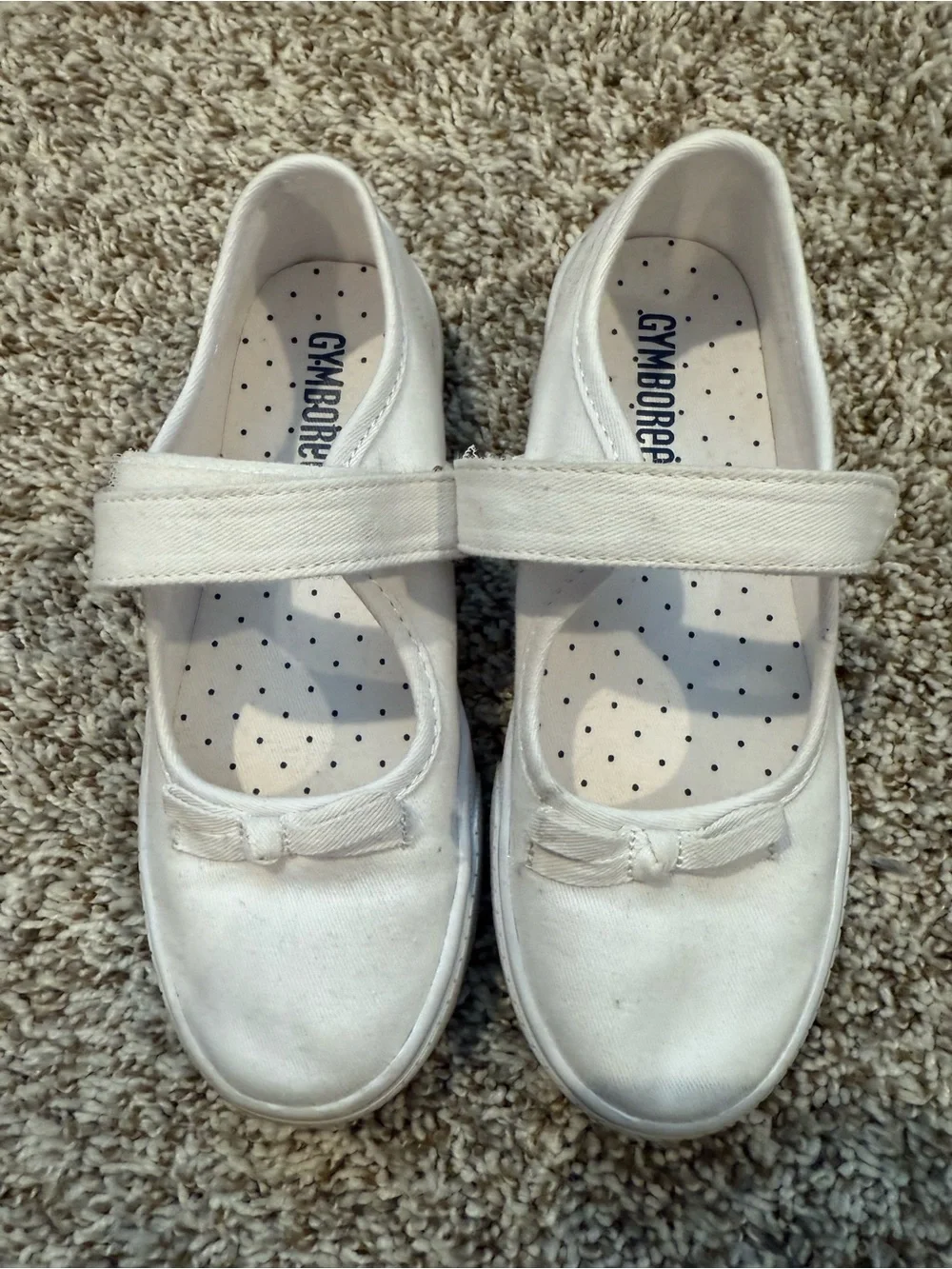 Gymboree White Girls' Mary Jane Canvas Strap Shoes